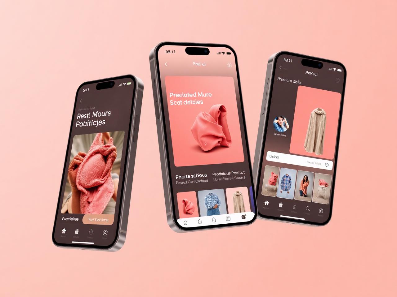 Tadow app interface mockups